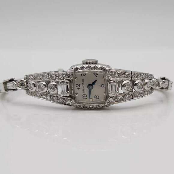 Tiffany & Co 1.5+ CT Diamond 14k White Gold Platinum Women's Watch!! - Picture 2 of 7